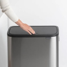 Кош за боклук Brabantia Bo Touch Hi 1001265, 2x30 л, Плътно прилепване към стена, Реглаж на краката, Устойчив на отпечатъци, Инокс/мат