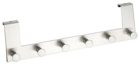 Сребриста матова закачалка за врата с 6 кукички Celano - Wenko