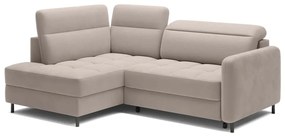 Светлокафяв кадифен сгъваем/с място за съхранение ъглов диван (ляв ъгъл/L форма) Barea – ELTAP