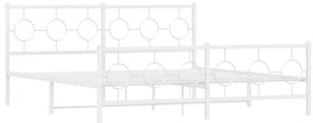 376298 vidaXL Метална рамка за легло с горна и долна табла, бяла, 183x213 см