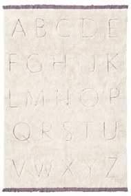 Кремав ръчно изработен памучен детски килим подходящ за пране 90x130 cm ABC – Lorena Canals