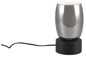 Настолна лампа със стъклен абажур в черно и сребристо (височина 24 cm) Barret - Trio Select