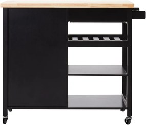 Кухненски остров на колелца от масивно каучуково дърво 48x105 cm Frankfurt – Premier Housewares