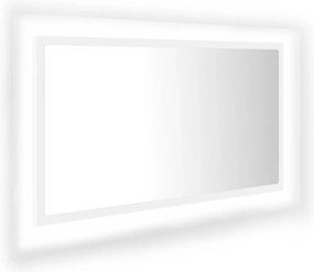 804924 vidaXL LED огледало за баня, бяло, 80x8,5x37 см, акрил