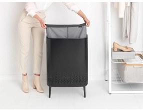 Матово-черен метален кош за пране 90 l Bo Hi – Brabantia
