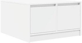 3328408 vidaXL Масичка за кафе с чекмеджета, бяла 70,5x70x40 см