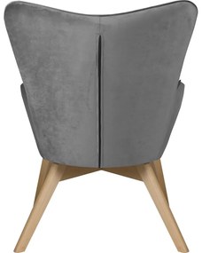 Сиво кадифено кресло Niko – Ropez