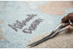 Памучен ръчно изработен детски килим подходящ за пране 140x200 cm Vintage Map – Lorena Canals