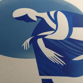 Картина на платно – Жена в синьо спокойствие