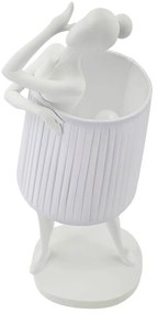 Бяла настолна лампа с текстилен абажур (височина 62,5 cm) Ballet – Mauro Ferretti