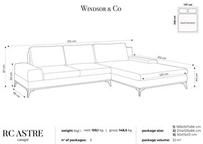 Тъмносив ъглов разтегателен диван , десен ъгъл Planet - Windsor &amp; Co Sofas