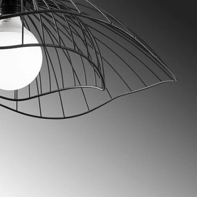 Черно висящо осветително тяло с метален абажур ø 50 cm Farac – Opviq lights