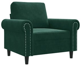 359511 vidaXL Фотьойл, тъмнозелен, 60 см, кадифе