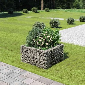 143557 vidaXL Габион повдигната леха, поцинкована стомана, 90x90x50 cм