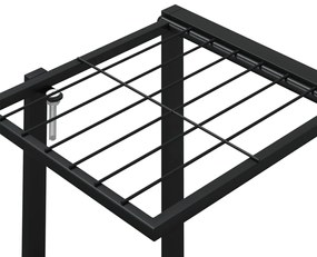 Стойка за цветя на колела 94,5x24,5x91,5 см черна желязо