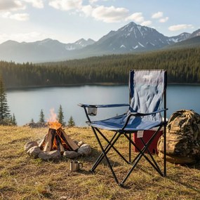 Туристически сгъваем стол син