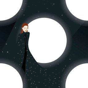 Самозалепващ тапет – Лунна дама