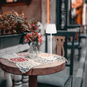 Бяла LED настолна лампа с метален абажур (височина 36,5 cm) Viletto – Fischer &amp; Honsel