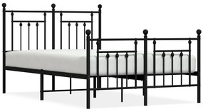 353553 vidaXL Метална рамка за легло с горна и долна табла, черна, 120x200 см