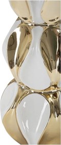 Бяла/златистa керамична настолна лампа с текстилен абажур (височина 46 cm) Glam Balls – Mauro Ferretti