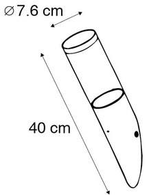 Модерна външна стенна лампа тъмно сива IP44 със сензор за здрач - Rox