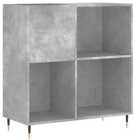 831768 vidaXL Шкаф за грамофонни плочи сив 84,5x38x89 см инженерно дърво