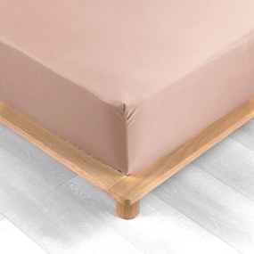 Розов еластичен чаршаф от памук перкал 160x200 cm Percaline – douceur d'intérieur