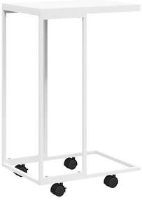 343099 vidaXL Помощна маса с колелца бяла 40x30x63,5 см инженерно дърво