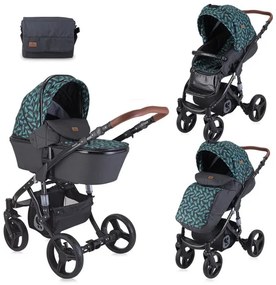 Детска комбинирана количка RIMINI LORELLI - Black LEAVES