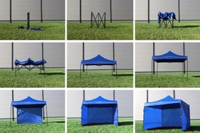 Тристенна парти палатка без прозорци Черен 3m x 3m