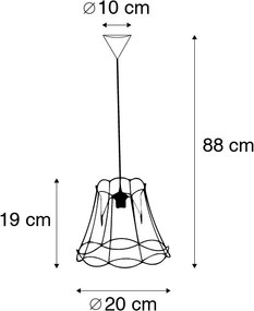 Ретро висяща лампа черна 20 см - Granny Frame