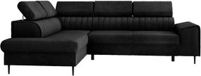 Ъглов диван Kadurin-Черен-Ляв