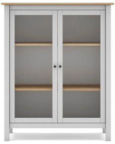 Витрина от бяла/естествена борова дървесина 90x110 cm Misti - Marckeric