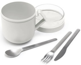 Чаша за супа с капак Brabantia Make&Take 1006295, 600+180 мл, Винтов капак, Без BPA, Сив
