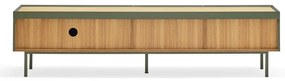 Зелена/естествена маса за телевизор от декор от дъб 180x45 cm Arista – Teulat