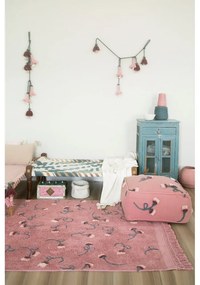 Розов ръчно изработен памучен детски килим подходящ за пране 140x210 cm English Garden Ash Rose – Lorena Canals