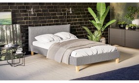 Сиво тапицирано двойно легло с решетка 140x200 cm Tina - Ropez