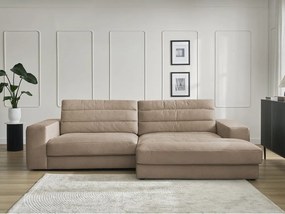 Кафяво-сив кадифен ъглов диван (десен ъгъл) Sierra – Bobochic Paris