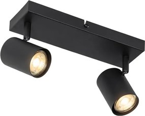 Модерна таванна лампа черна 2-лампи регулируема правоъгълна - Jeana