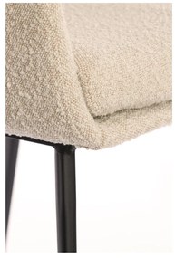 Кремав тапициран трапезен стол с подлакътници Leone – Light &amp; Living