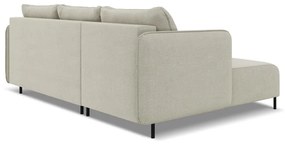 Бежов разтегателен ъглов диван с място за съхранение (ляв ъгъл) Luana – Makamii