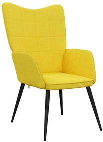 327948 vidaXL Релаксиращ стол, горчица жълто, плат