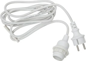 Бял кабел с накрайник за крушка, дължина 2,5 м Ute - Star Trading