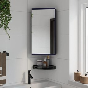 357978 vidaXL Ъглов шкаф с огледало за баня сив 30x24x60 см
