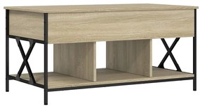845337 vidaXL Кафе маса, сонома дъб, 100x55x50 см, инженерно дърво и метал