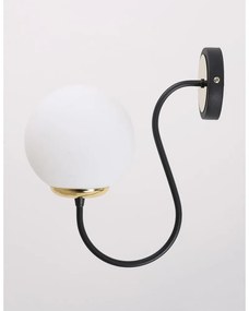 Черна и бяла стенна лампа ø 15 cm Oslo – Squid Lighting