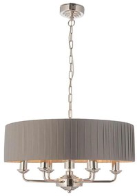 Endon 94397 - Пендел HIGHCLERE 6xE14/40W/230V сив/лъскав хром