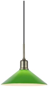 Висящо осветително тяло със стъклен абажур зелен и месингов цвят ø 25 cm Vela – Markslöjd