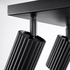 Черно осветително тяло за таван 25x25 cm Gleam – Sollux