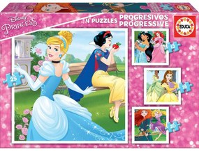 Комплект от 4 Пъзела   Princesses Disney Magical         16 x 16 cm